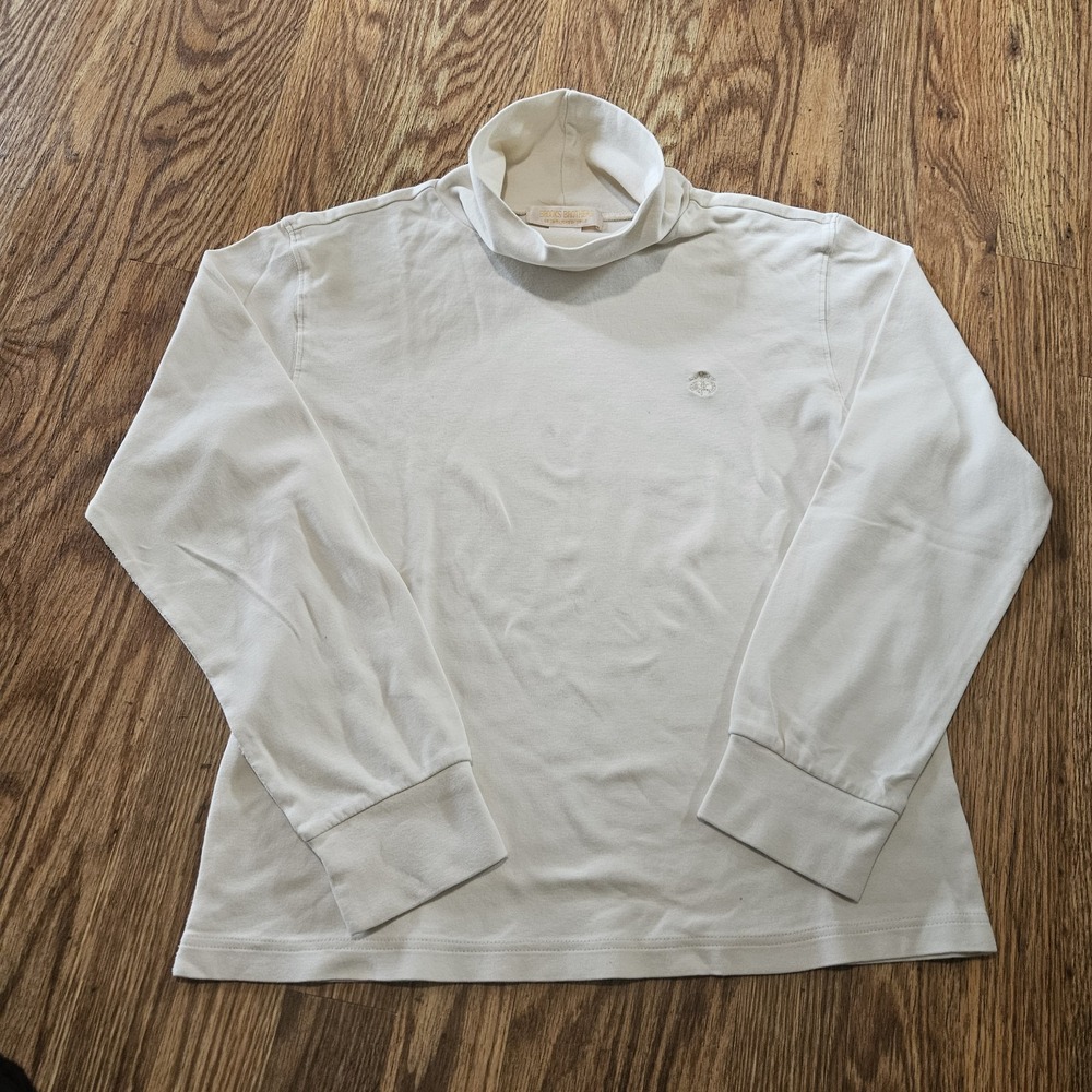 Brooks Brothers Turtleneck Women's Size XL Off White Ivory Long Sleeve Logo